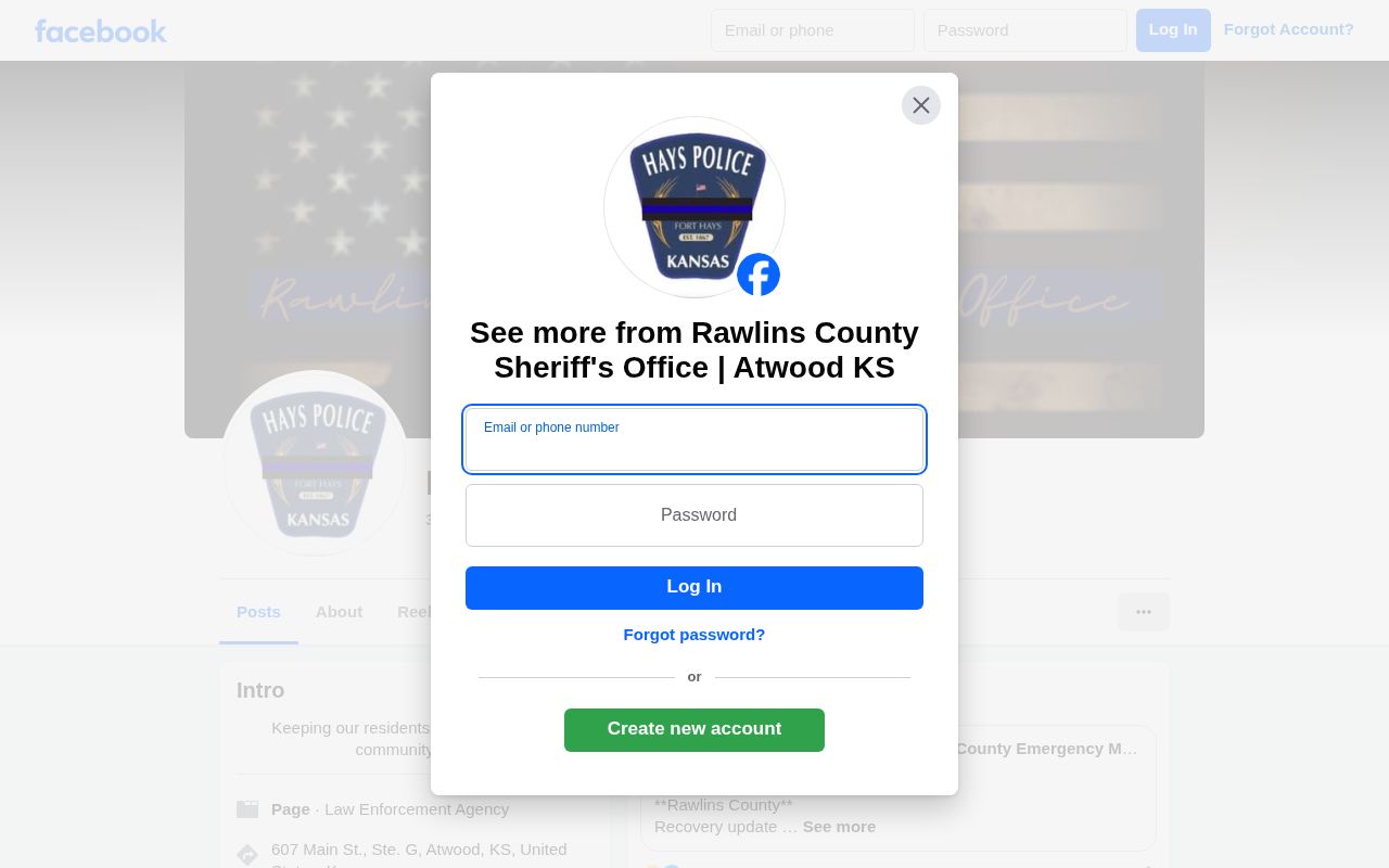 Rawlins County Sheriff Facebook page used only as a secondary release lead