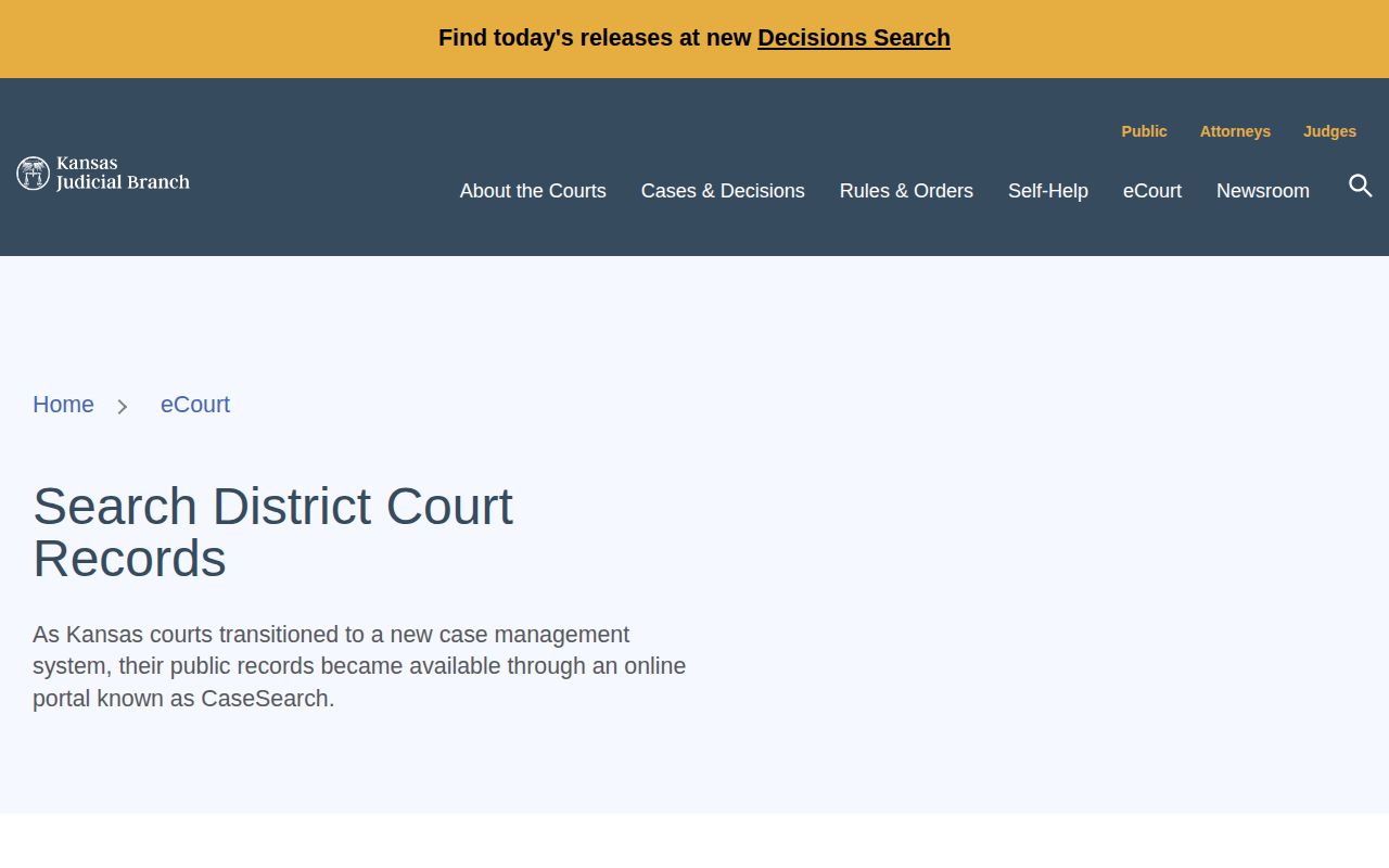 Kansas District Court records routes for explaining a Rawlins County release